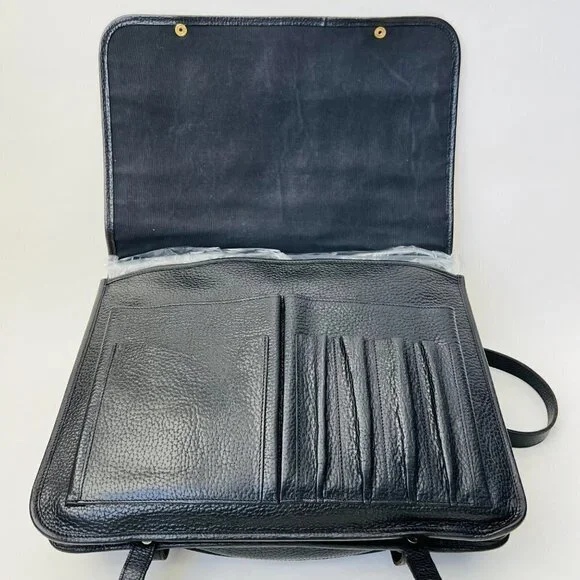 IL Bisonte Vintage Leather double sides Briefcase, Black - Picture 3 of 16